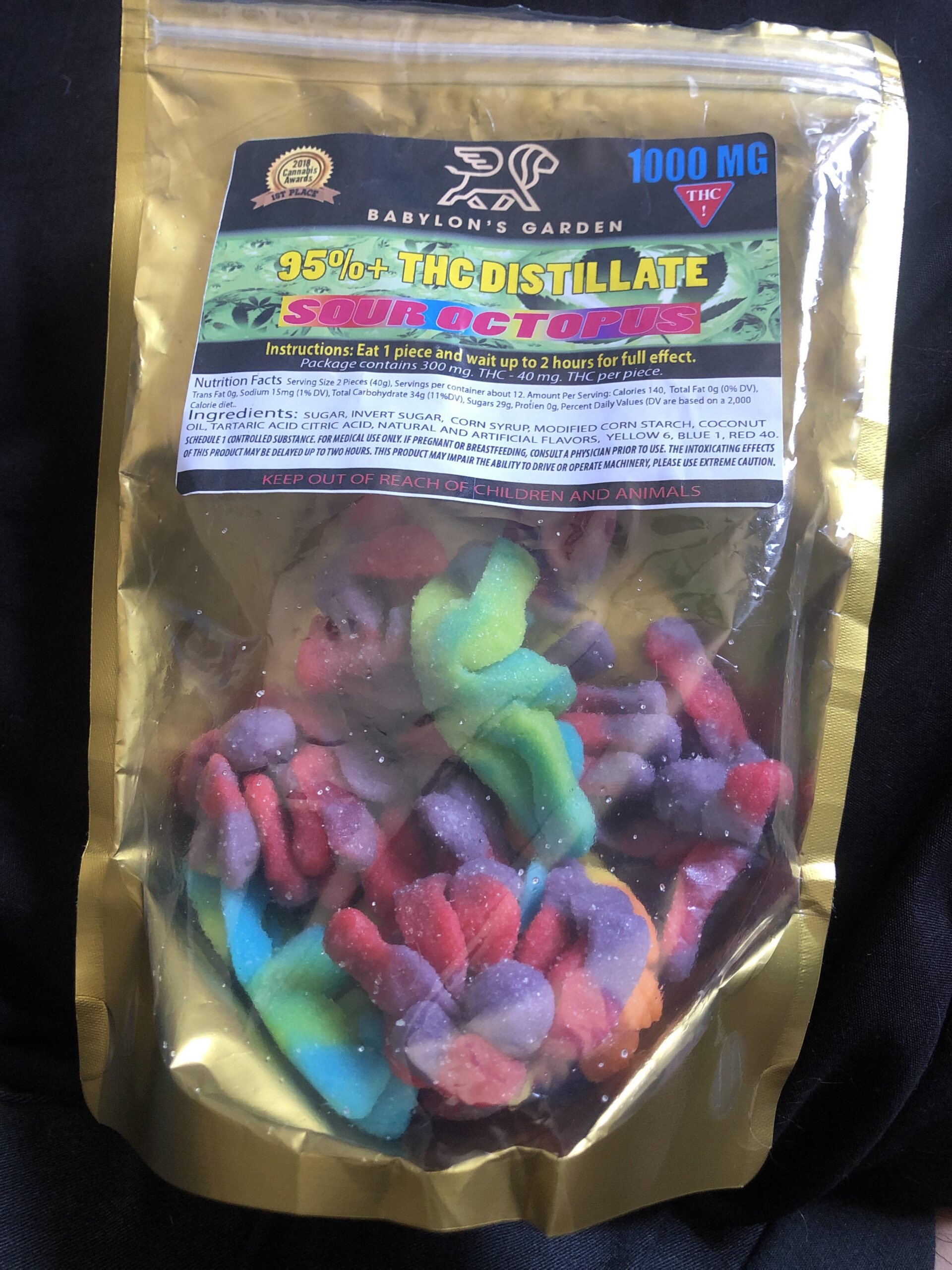 Sour Octopus THC gummies (1000 mg)