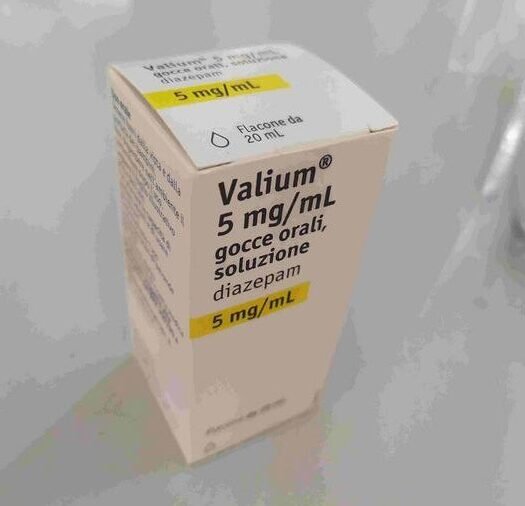 valium diazepam tablets displayed on a white background, Prescrition medication used to treat anxiety, muscle spasms, and certain seizure.