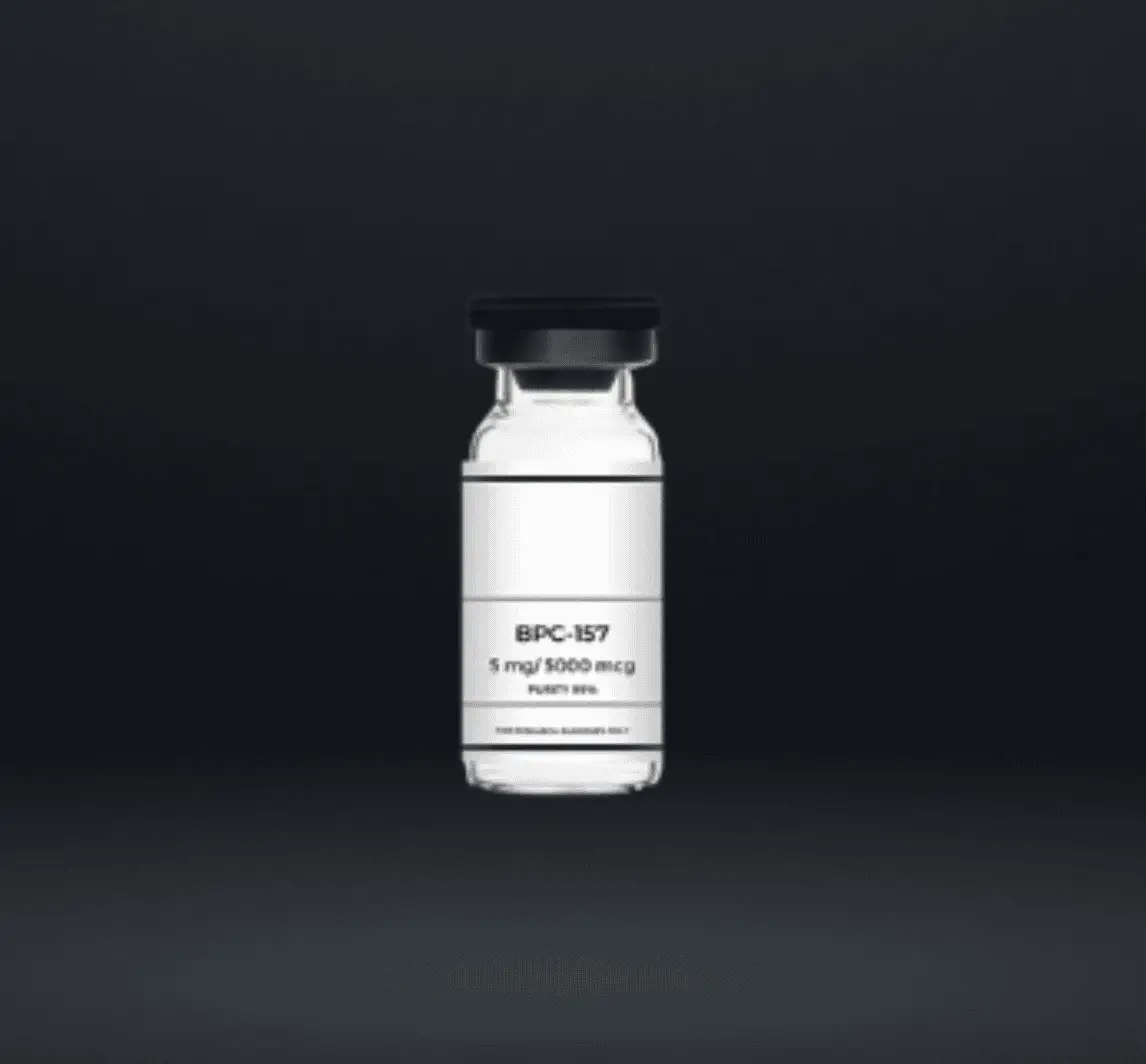 Premium cannabis oil vial for medical use, labeled BPC-157, 5 mg/5000 mcg, high-quality product from.