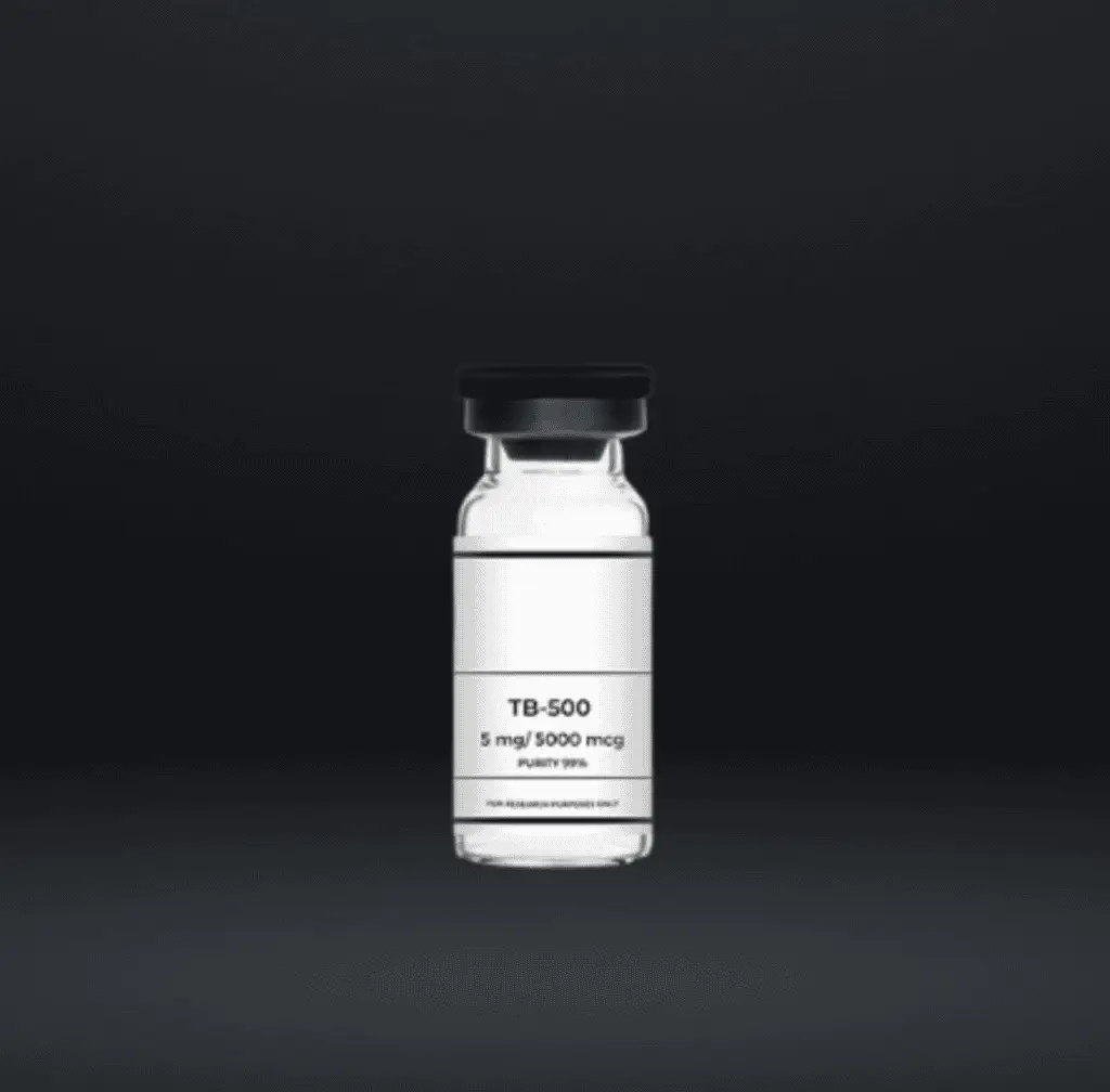 Medical cannabis oil vial labeled TB-500 for therapeutic use.