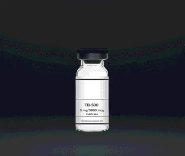 Medical cannabis oil vial labeled TB-500 for therapeutic use.