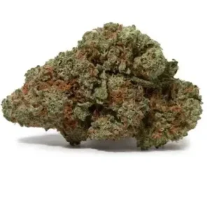 Metal grinder with ground cannabis flower bud.