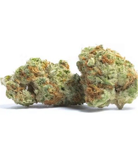 Close-up of premium frosty cannabis buds.