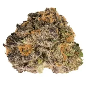 Metal grinder with ground cannabis flower