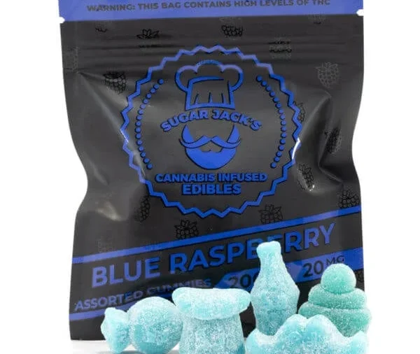 200mg THC Assorted Blue Raspberry Gummies (Sugar Jack’s)